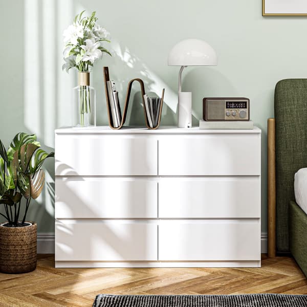 Kommode med 3 skuffer 112x34x75 cm hvid