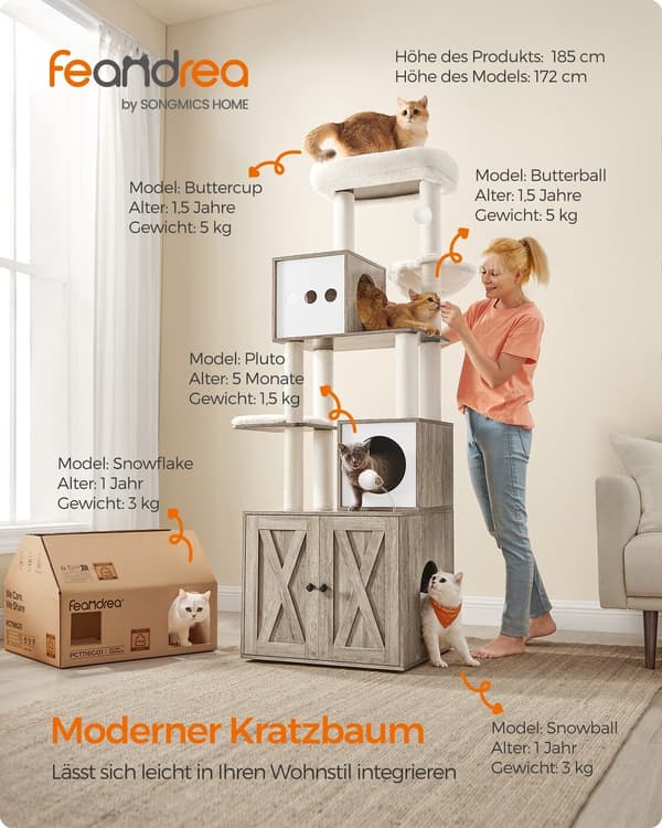 Kattträd med Kattlåda-Skåp