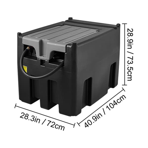 Diesel overførselstank 104x72x73,5 cm sort, polyethylen
