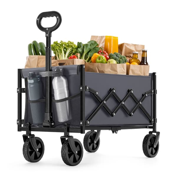 Hopfällbar transportvagn 42x67x90,5 cm grå, stål