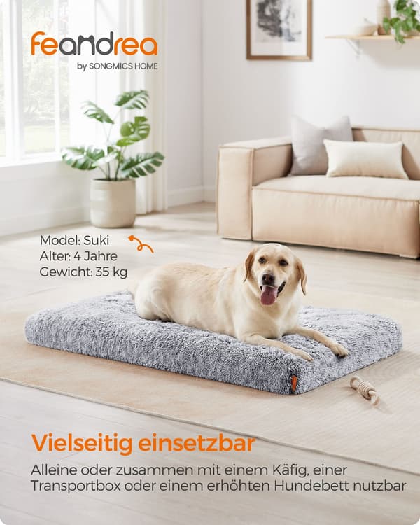 Hundeseng, 122x74x10 cm, Grå