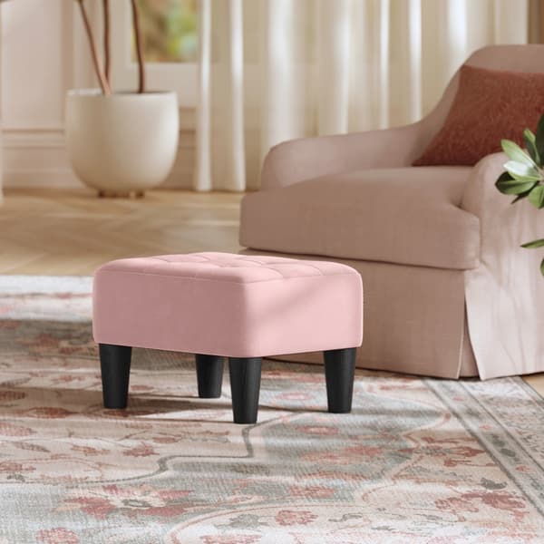 Puf 40x32x26 cm Pink-Sort Fløjl