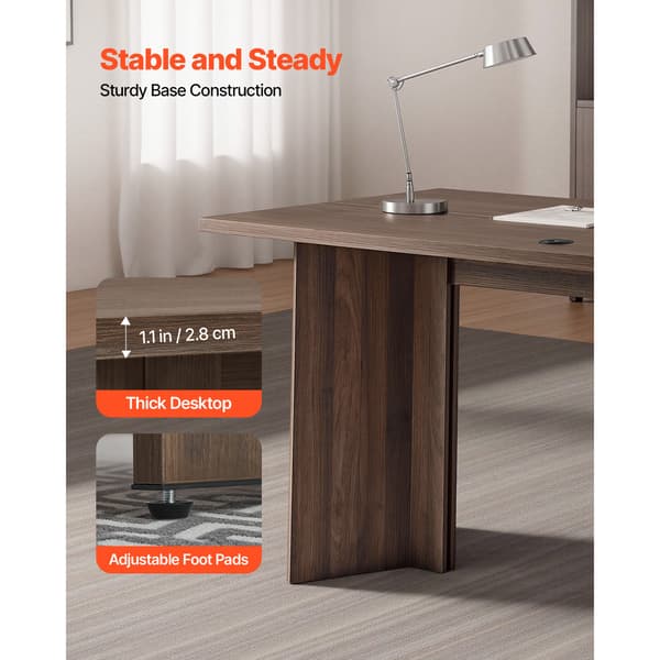 Executive skrivebord, 160x80x76 cm, valnød, træ