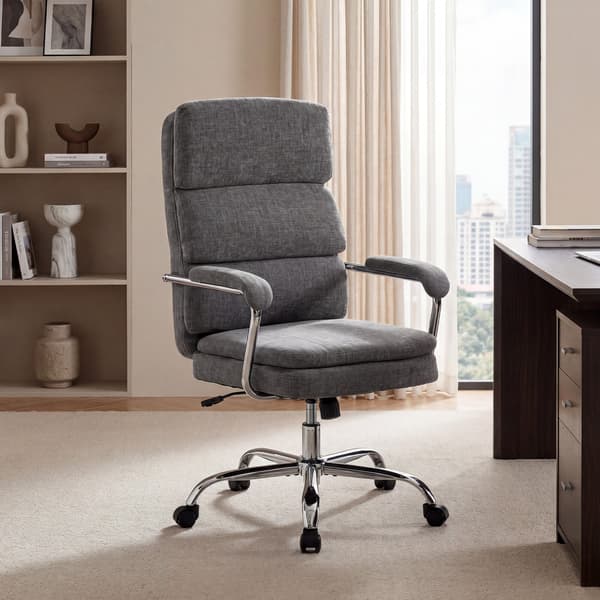 Kontorstol 65x72,5x110-118 cm grå/sølv