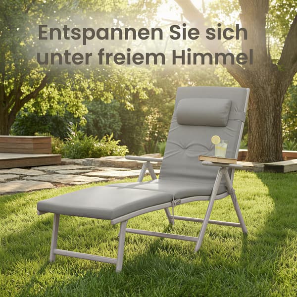 Solstol 183x60x39 cm Svart Fällbar