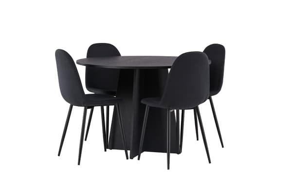 Spisebord og stol sæt Bootcut og Polar 110 cm sort