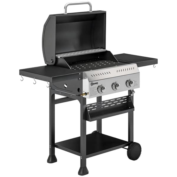 Gasgrill 123x57x102 cm Sort Rustfrit Stål