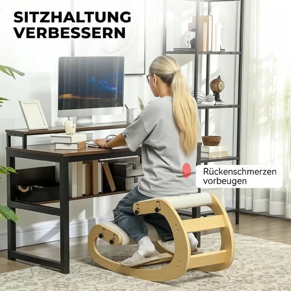 Ergonomisk knästol 55x85x55 cm krämvit