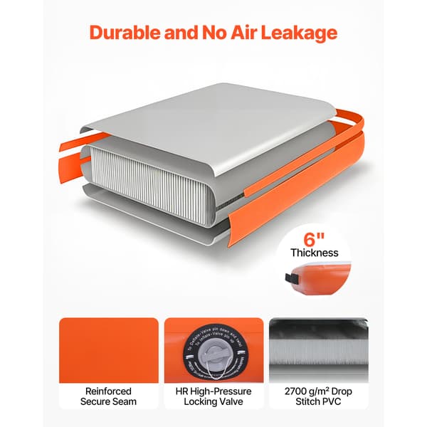 Oppustelig flydedock 260x260x15 cm Orange