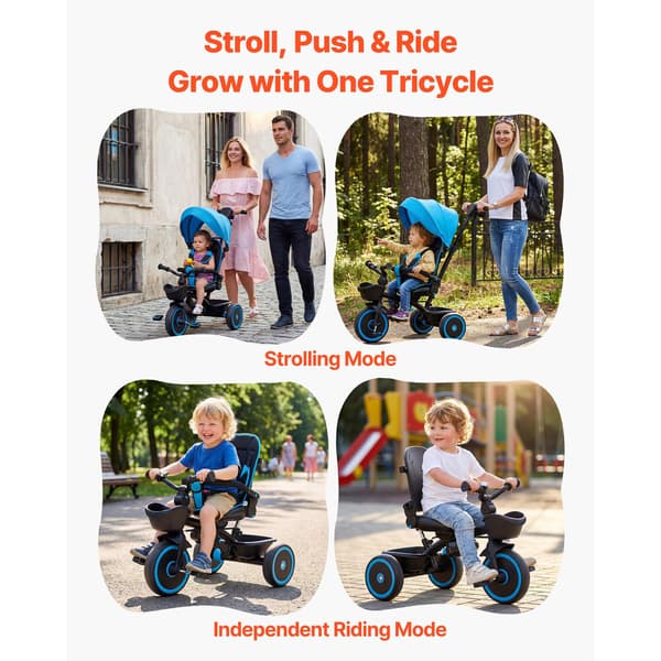 Løbecykel til småbørn 97x54x80-98 cm Blå Sort Justerbart Sæde