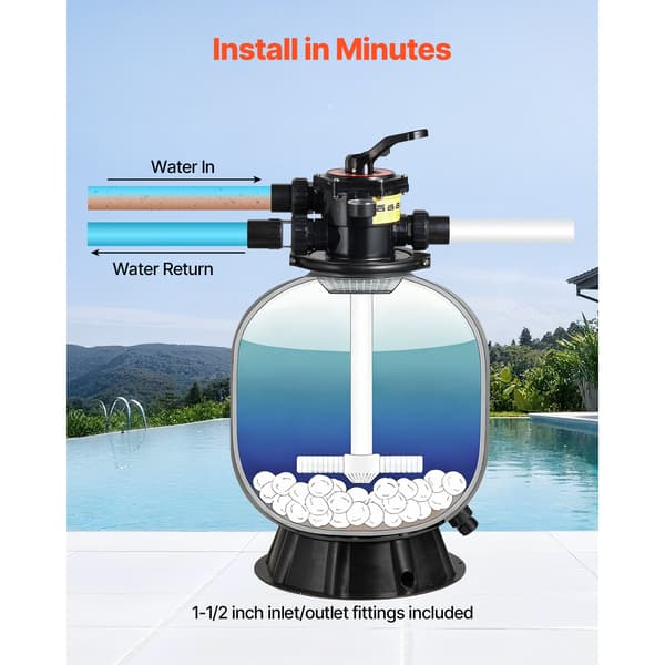Sandfilter, 508 mm, 189,3 LPM, Sandfiltersystem til swimmingpool
