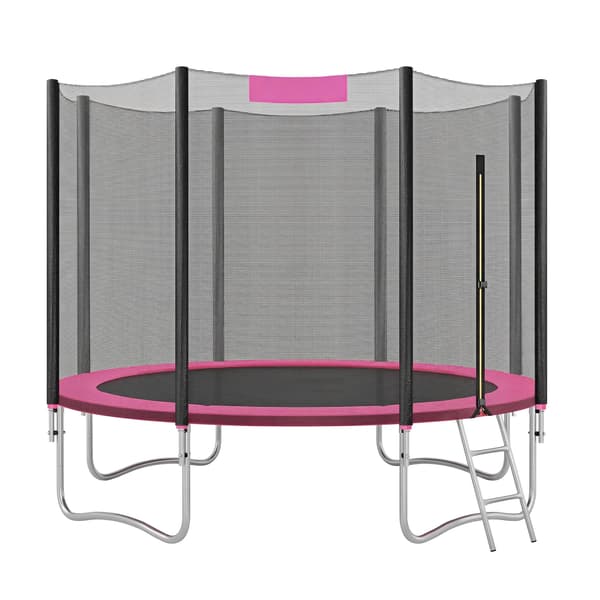 Trampolin 305x256 cm Pink Stål