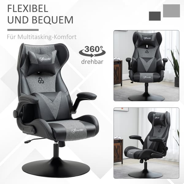 Gaming Stol, 69x73x112-118 cm, Sort, Kunstlæder