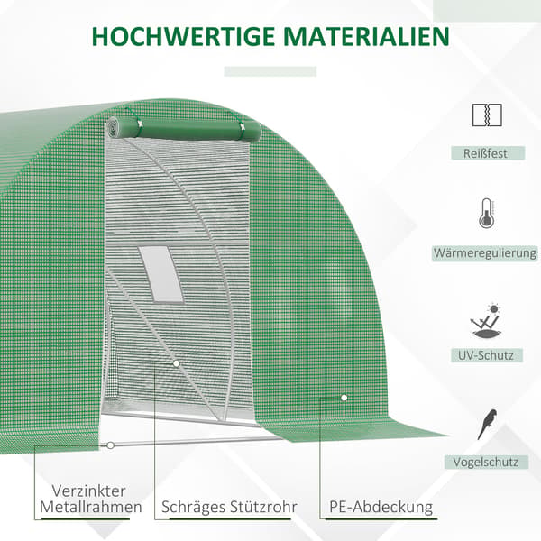 Polytunnel Drivhus 300x300x200 cm mørkegrøn