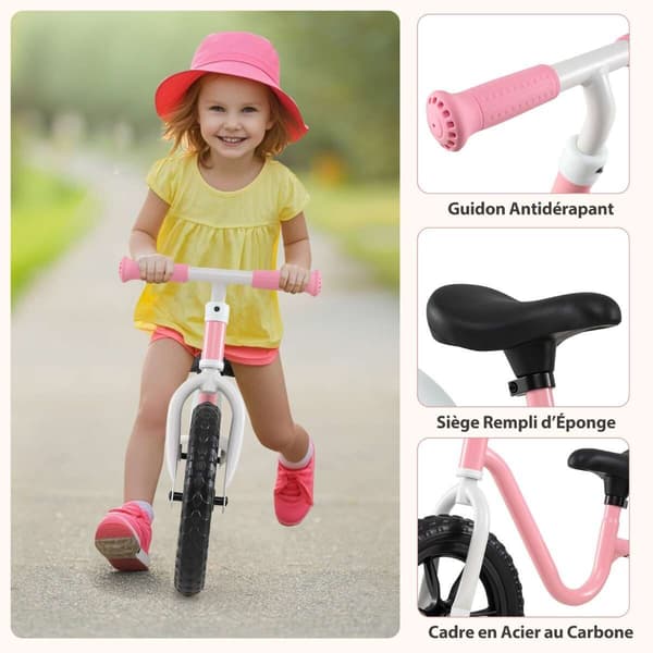 Balancecykel, 89x28x52/55 cm, Pink