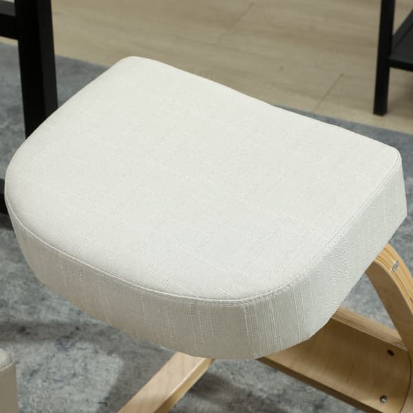 Ergonomisk knästol i björkträ, krämvit
