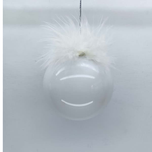 Juleophæng 8 cm Glas, Joy Pearl