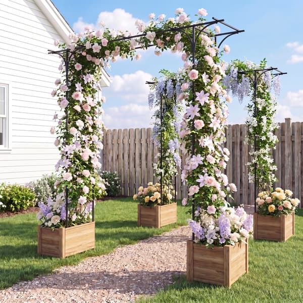 Havebue Pergola 150x40x216 cm sort