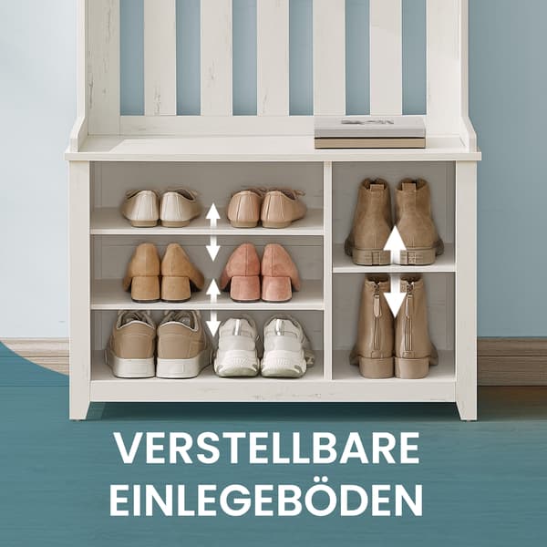 Hallestativ 35x81x180 cm Hvid Spånplade