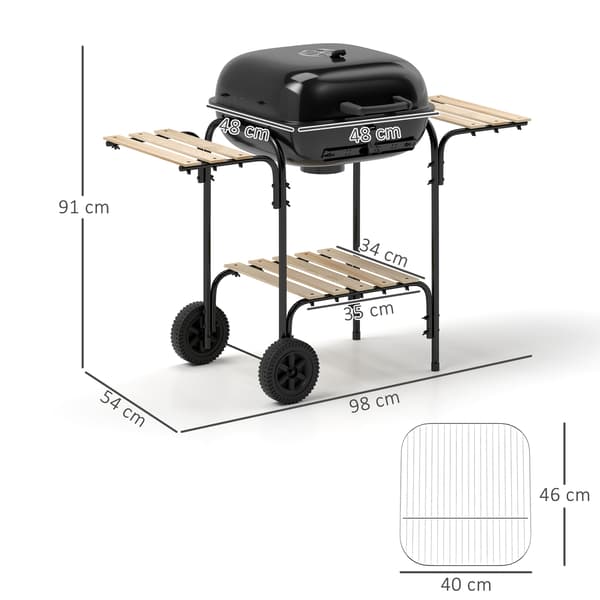 Kulgrill 98x54x91 cm Sort Stål