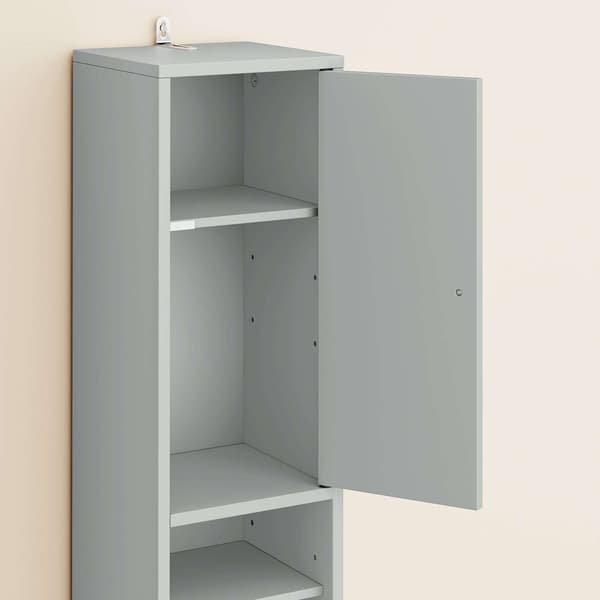 Badeværelsesskab, 20x20x180 cm, Grå, Opbevaring
