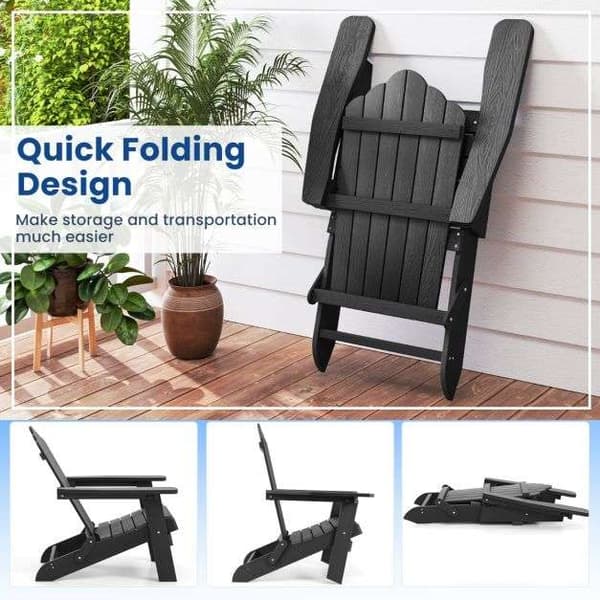 Sammenklappelig Adirondack-stol, 88x77x95 cm, Sort/Marineblå , Star