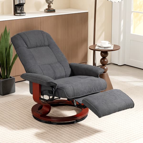 Snurrfåtölj med recliner 78x87x100 cm grå