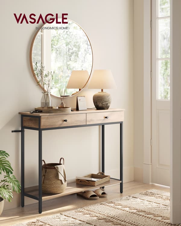 Konsolbord 100x35x80 cm Brun Sort Stål