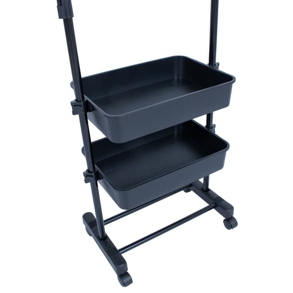 Tøjstativ 47-77x29x92-165 cm sort justerbart stål