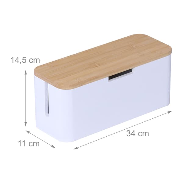 Kabelbox, 40x16x14 cm, Vit, Kodustaar