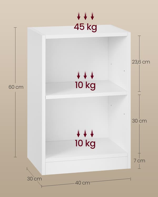 Sängbord 35x35x50 cm Vit Förvaring