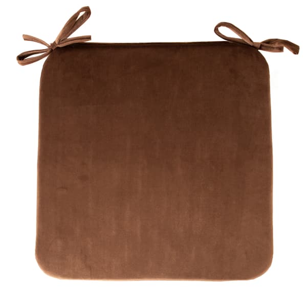 Stolsdyna 39x39x2,5 cm Brun Sammet