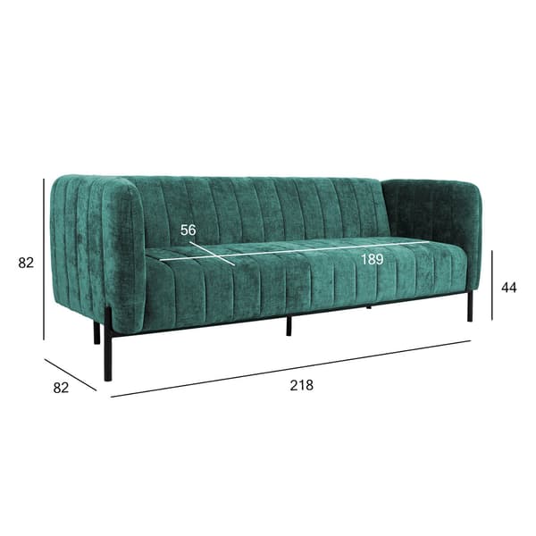 Sofa Seng Tamika 218x82x82 cm Grøn Stof