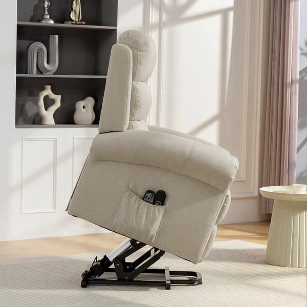 Massagestol med løfteassistent 87x87,5x108 cm beige
