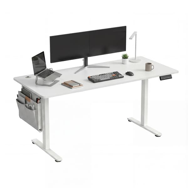 Højdejusterbart skrivebord 60x120x72-120 cm hvid