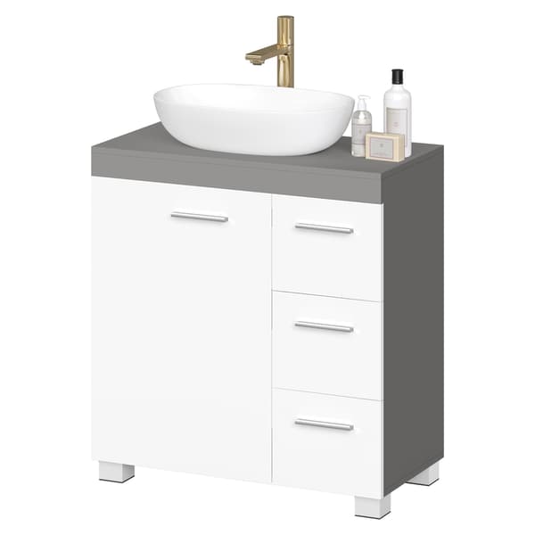 Badrumsskåp 30x60x64 cm Vit MDF