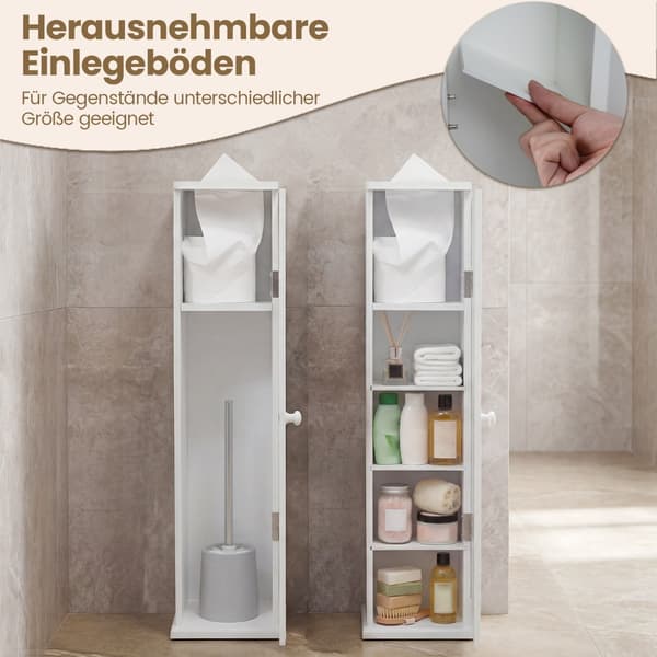 Badeværelsesskabe 2 stk 16x17x69 cm hvide