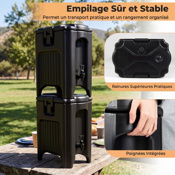 Isoleret drikkevaredispenser 16,5 L 46x30x51 cm sort
