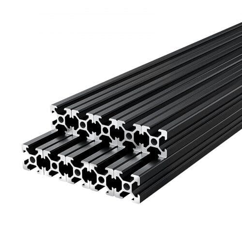 Aluminium ekstrusionsprofiler 10 stk 1220 mm sort