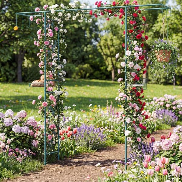 Havebue Fuglefoderbræt 212x40x213 cm Sort Metal , Star