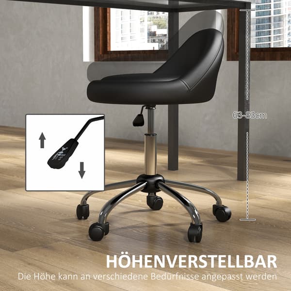 Arbejdsstol, 50x50x83 cm, Sort, Justerbar