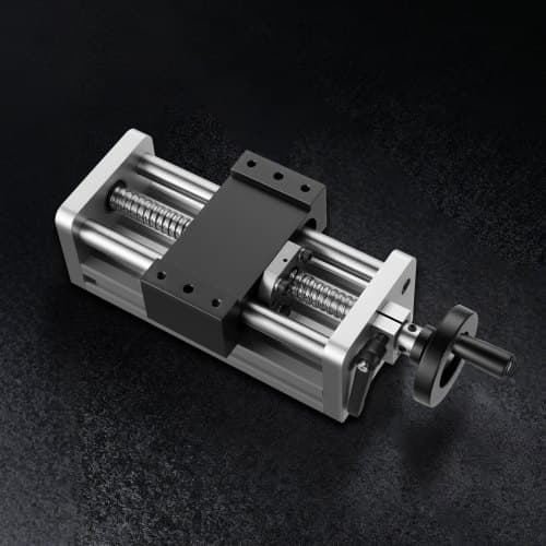 Lineær aktuator, 100 mm, manuel håndhjul, forkromet stål