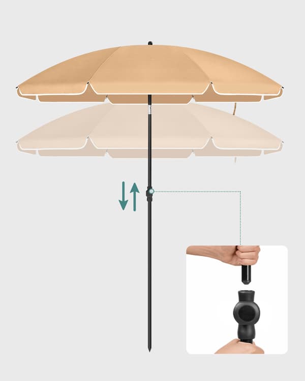 Strandparaply, 160x206 cm, Brun