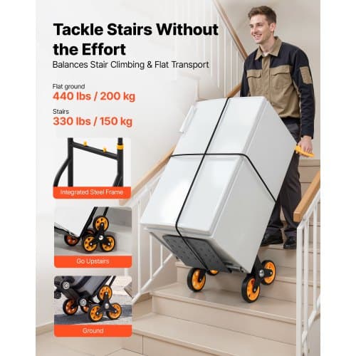 Trappestigevogn 60x46x109 cm foldbar stål