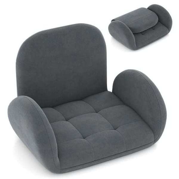 Foldbar gulvspilstol, 60-88x72x40-57 cm, Grå , Star