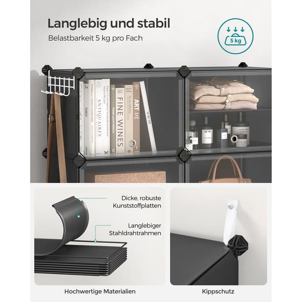 Skohylde 82x32x92 cm Sort Plast Opbevaring