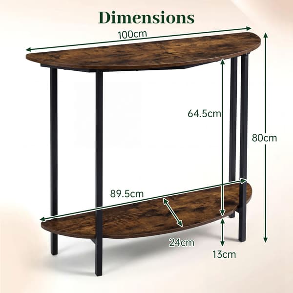 Konsolbord 100x29,5x80 cm rustik brun