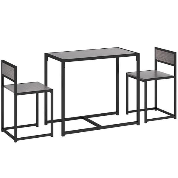 Barbord Set 90x47x76 cm Grå Metall