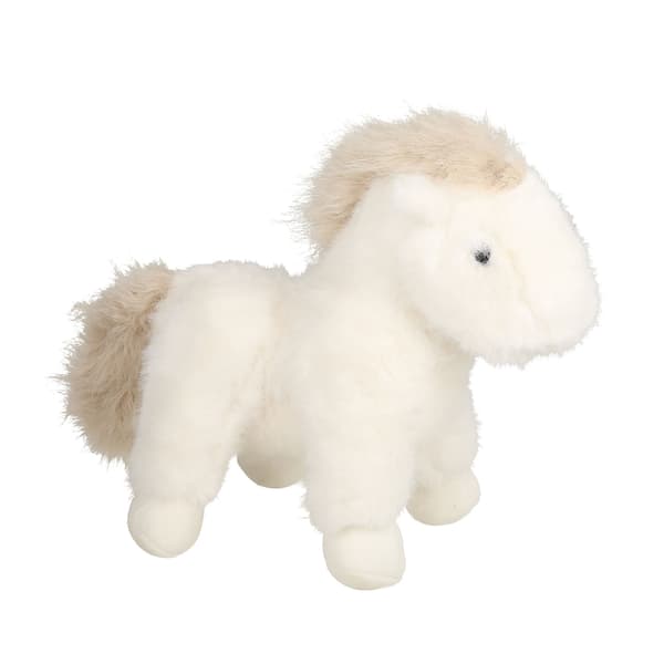 Dekorationshest 23 cm hvid polyester