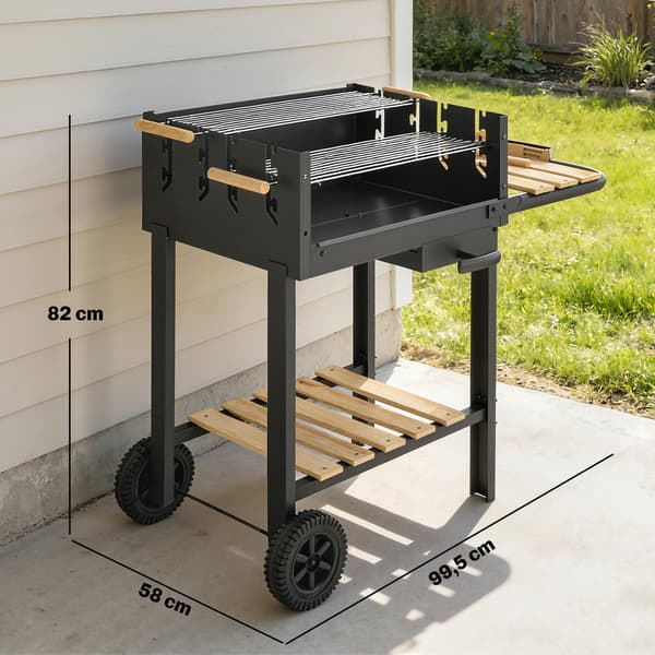 Kulgrill 99,5x58x82 cm Sort Metal